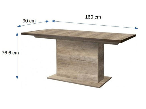 Masa Tiziano Extensibila, Stejar Antic, 160/200 x 90 x 76.6 Cm
