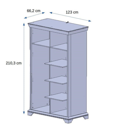 Dulap Cu 2 Usi Kashmir, Alb Antichizat, 123 Cm