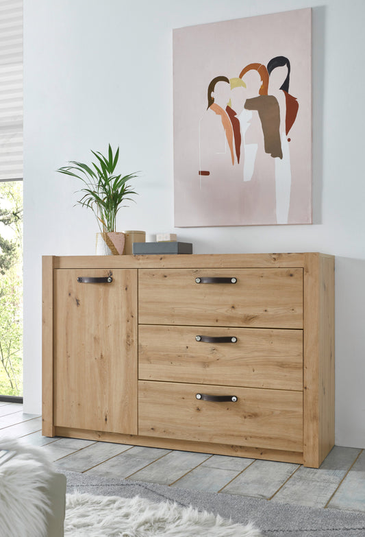 Comoda Prestige, 1 Usa Si 3 Sertare, Natur, 132.9 Cm