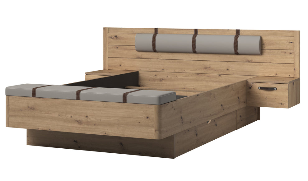 Pat cu 2 Noptiere Prestige, Dimensiune Saltea 140 x 190 cm