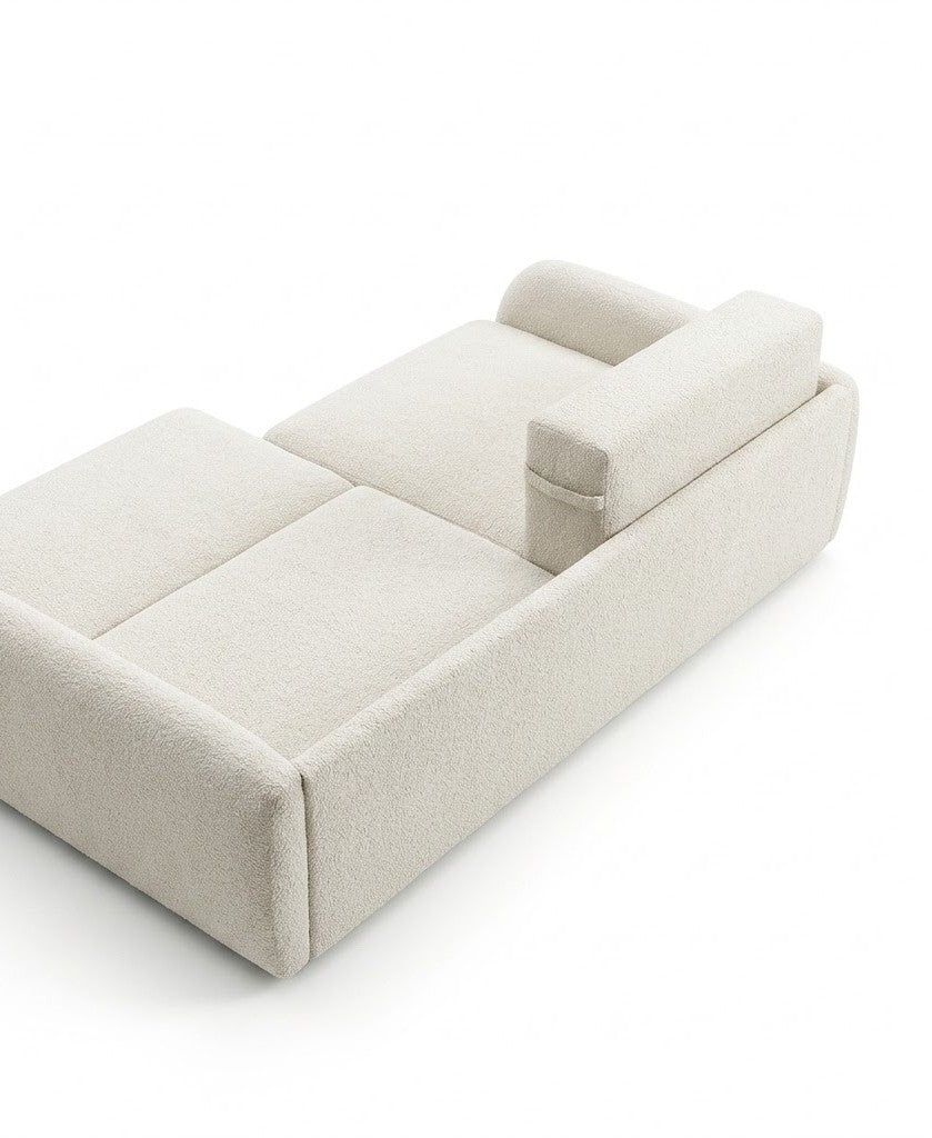 Canapea Extensibila Cu Lada Depozitare Rondo, Crem, 235 Cm