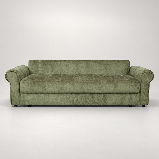 Canapea Extensibila Venezia, 3 Locuri, Lada Depozitare, Tapiterie Verde, 244 Cm