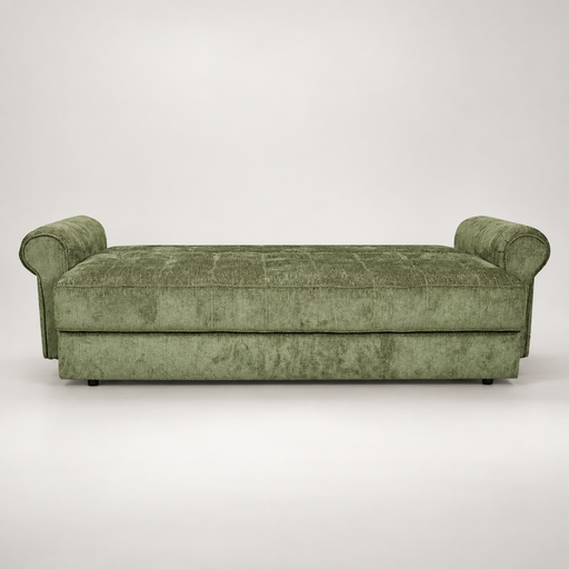Canapea Extensibila Venezia, 3 Locuri, Lada Depozitare, Tapiterie Verde, 244 Cm