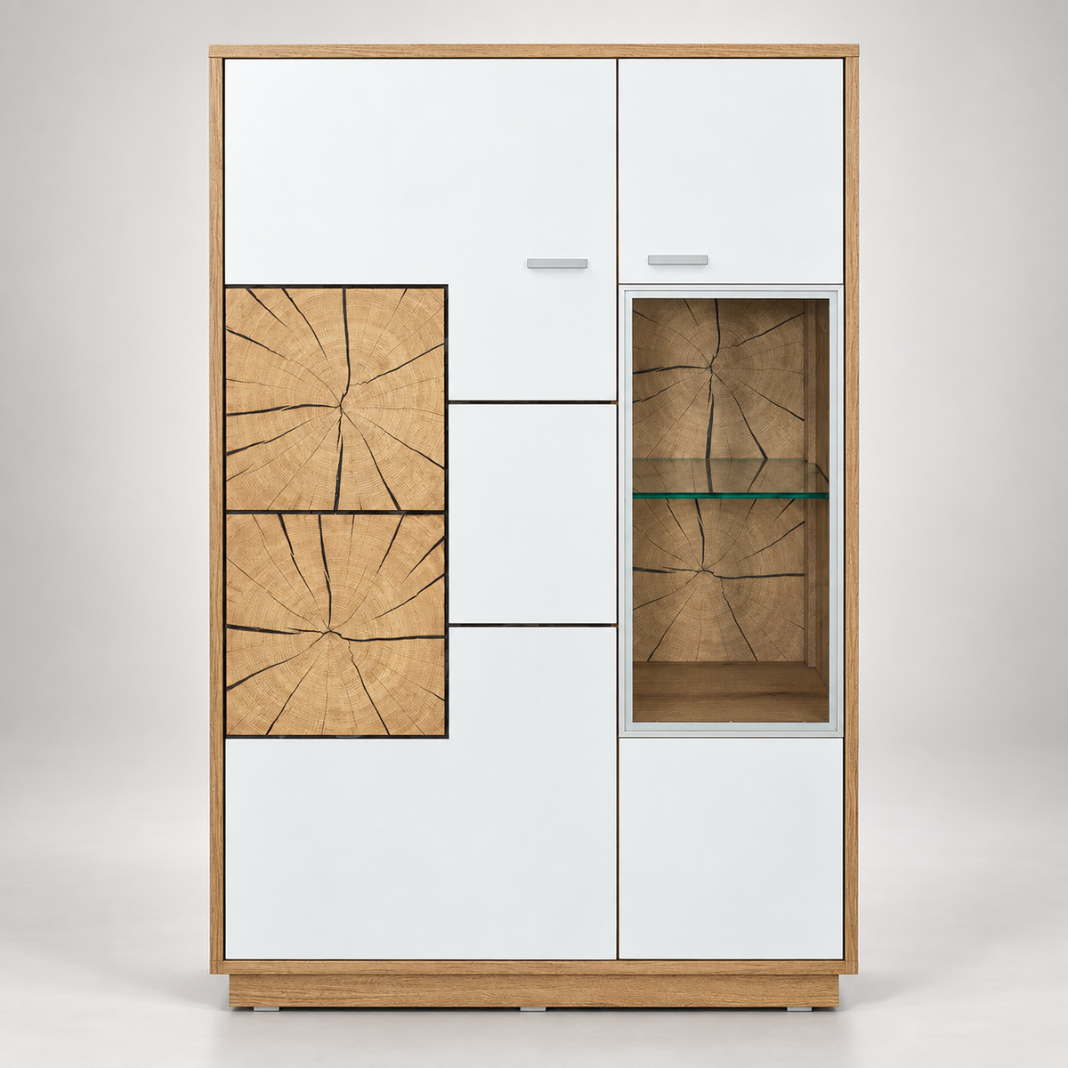 Comoda Bar Urbano White Cu 2 Usi Alb Si Natur, 87 Cm