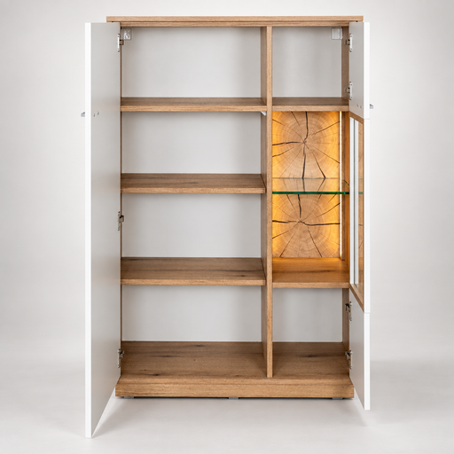 Comoda Bar Urbano White Cu 2 Usi Alb Si Natur, 87 Cm