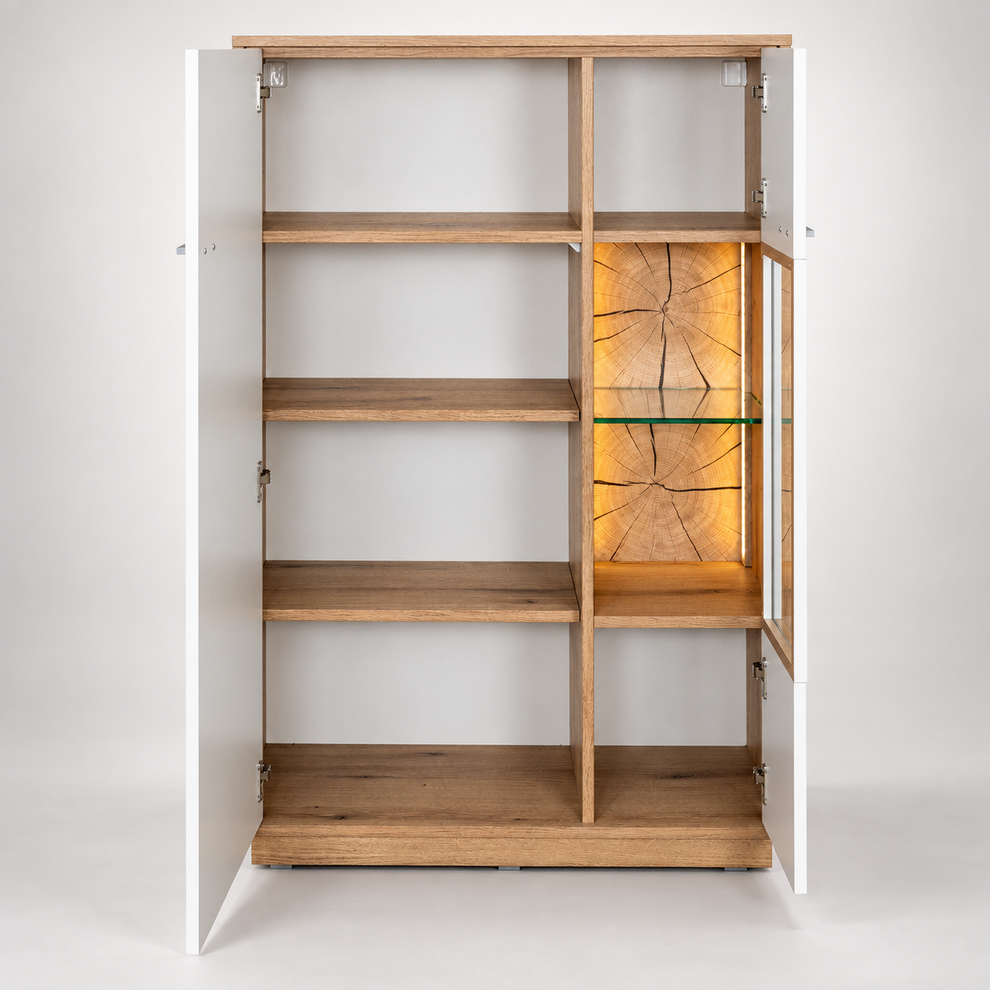 Comoda Bar Urbano White Cu 2 Usi Alb Si Natur, 87 Cm