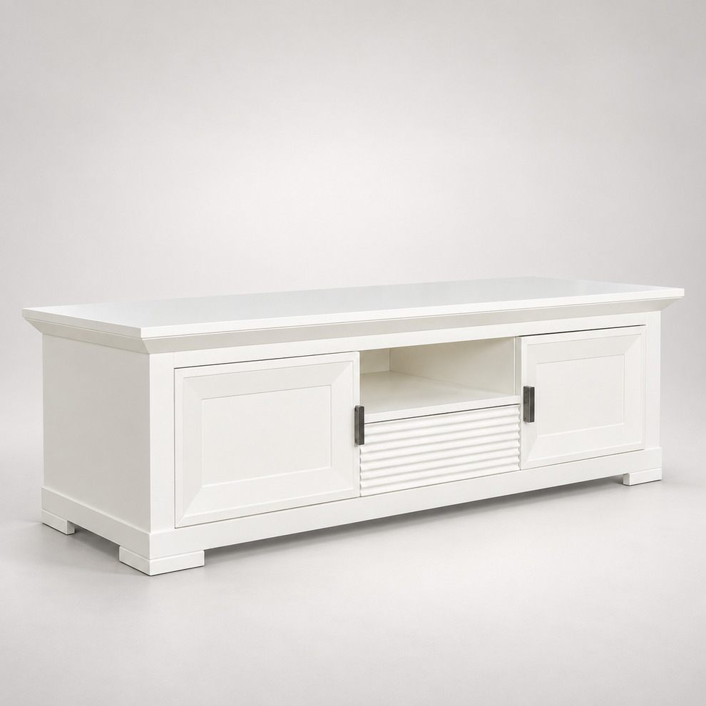 Comoda Tv Cu 2 Usi Si 1 Sertar Verona Bianco Alb, 154 Cm #studio