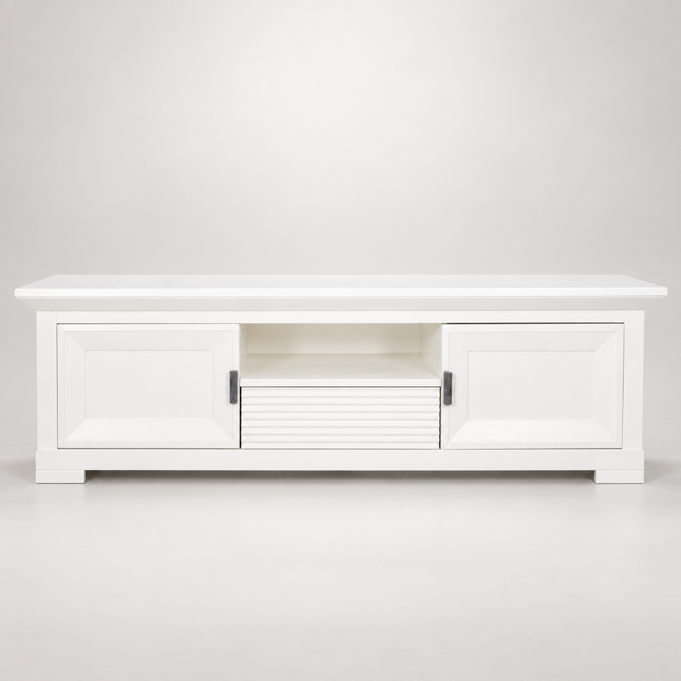 Comoda Tv Cu 2 Usi Si 1 Sertar Verona Bianco Alb, 154 Cm #studio