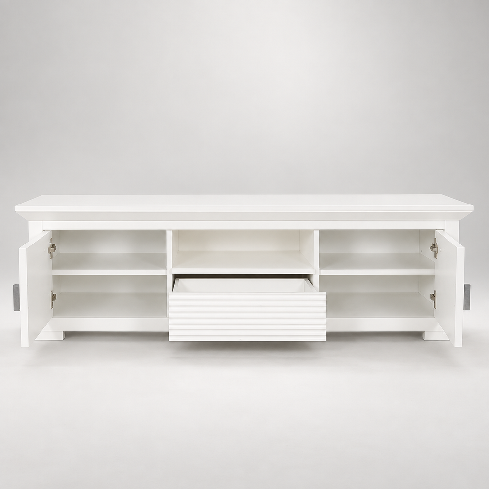 Comoda Tv Cu 2 Usi Si 1 Sertar Verona Bianco Alb, 154 Cm #studio