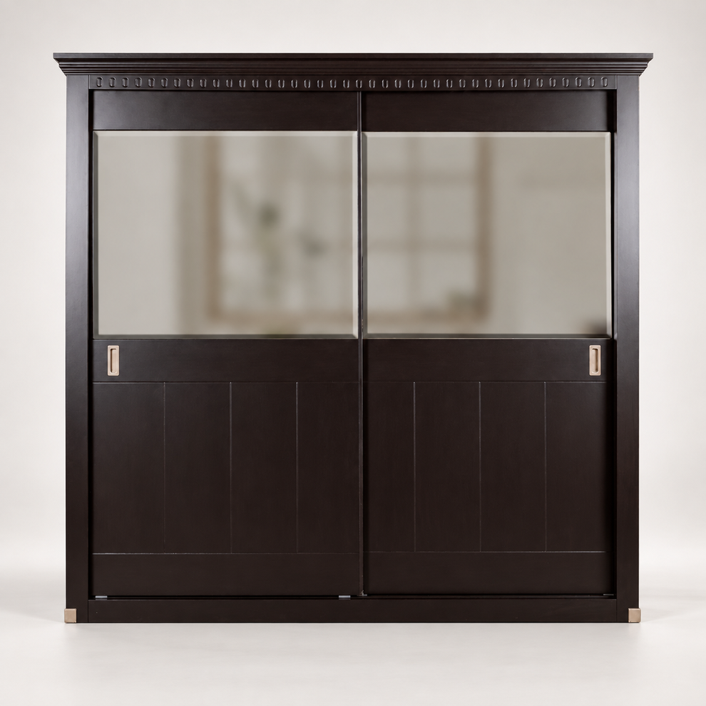 Dulap Dormitor cu 2 usi culisante Saint Tropez, Negru, 212.2 Cm #studio