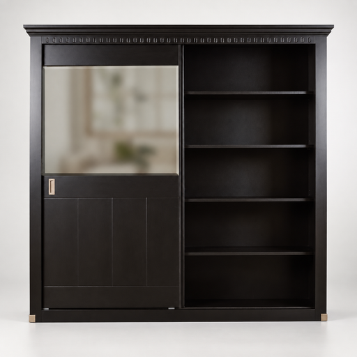 Dulap Dormitor cu 2 usi culisante Saint Tropez, Negru, 212.2 Cm #studio