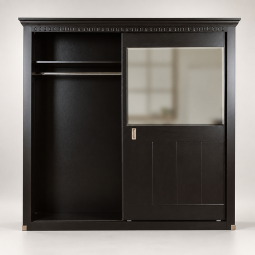 Dulap Dormitor cu 2 usi culisante Saint Tropez, Negru, 212.2 Cm #studio