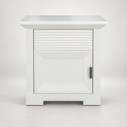 Noptiera Cu 1 Usa Si 1 Sertar Verona Bianco Alb, 59 Cm #studio