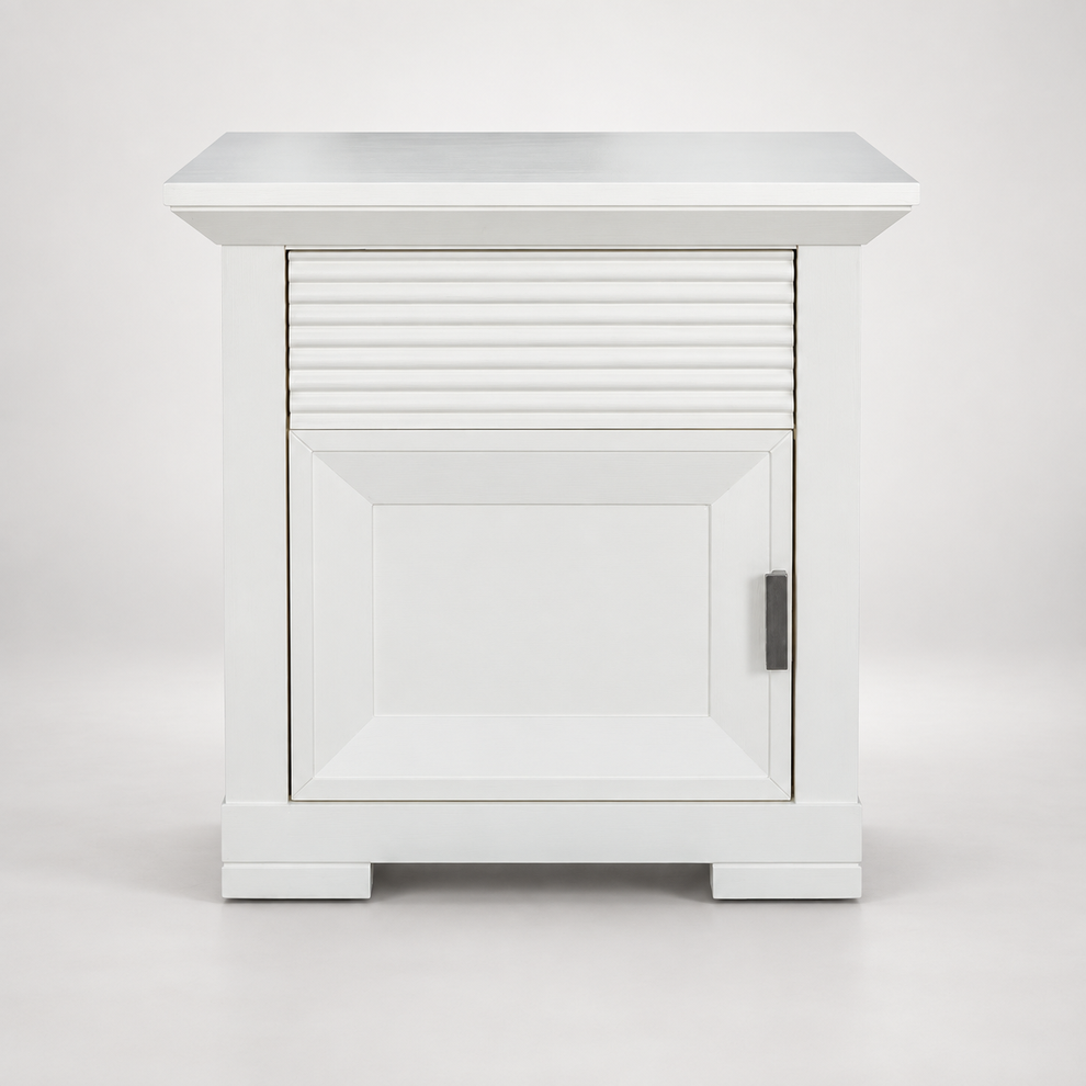 Noptiera Cu 1 Usa Si 1 Sertar Verona Bianco Alb, 59 Cm #studio