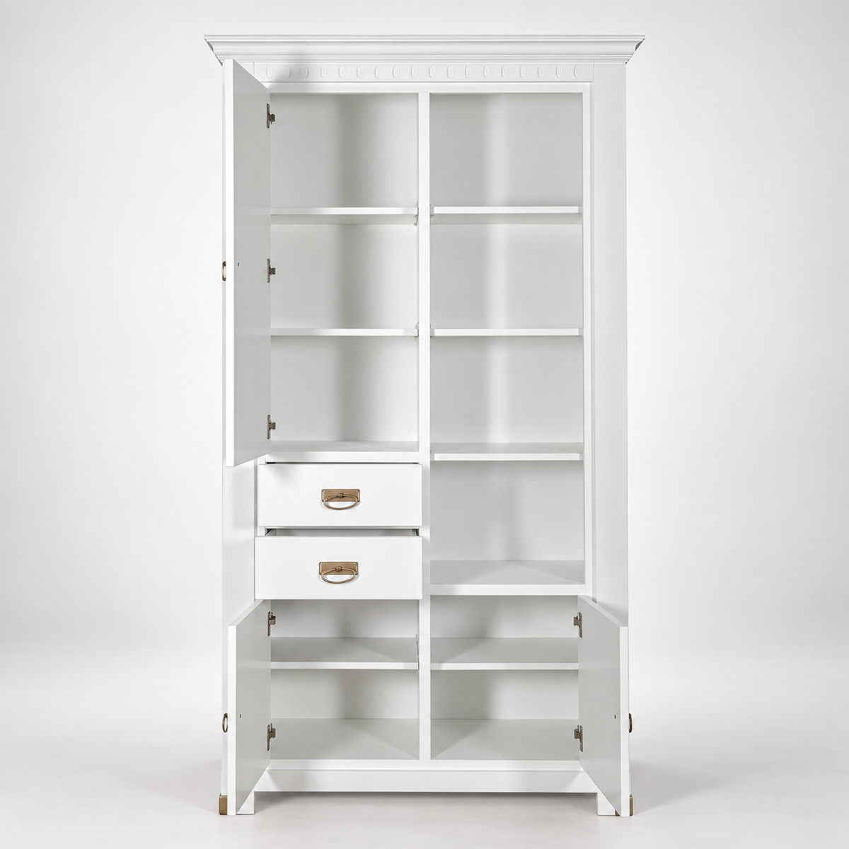 Vitrina Saint Tropez Cu 3 Usi Si 2 Sertare, Vopsit Alb, 111 Cm #studio
