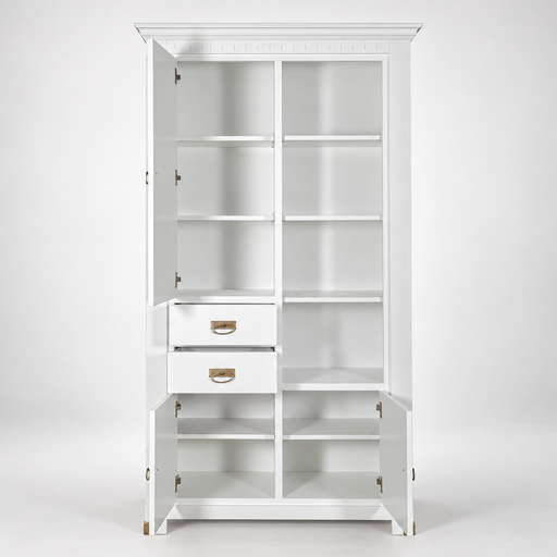 Vitrina Saint Tropez Cu 3 Usi Si 2 Sertare, Vopsit Alb, 111 Cm #studio