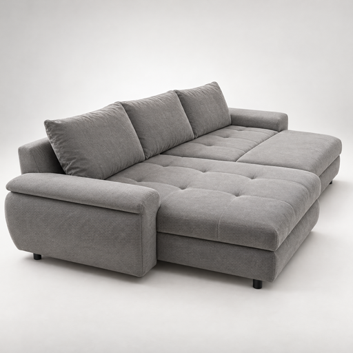 Coltar Extensibil Stanga Venus, 5 Locuri, Lada Depozitare, Gri,  290 Cm