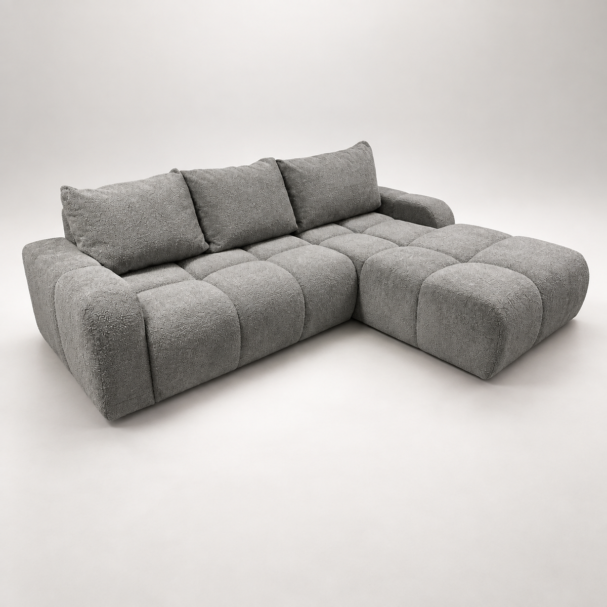 Coltar Extensibil Kyoto, 5 Locuri, 246 Cm gri dreapta cu lada    #studio
