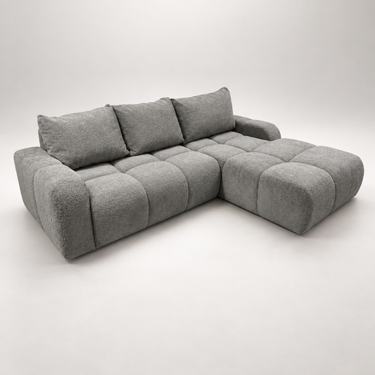 Coltar Extensibil Kyoto, 5 Locuri, 246 Cm gri dreapta cu lada #variant:gri #variant:dreapta #variant:cu-lada #studio