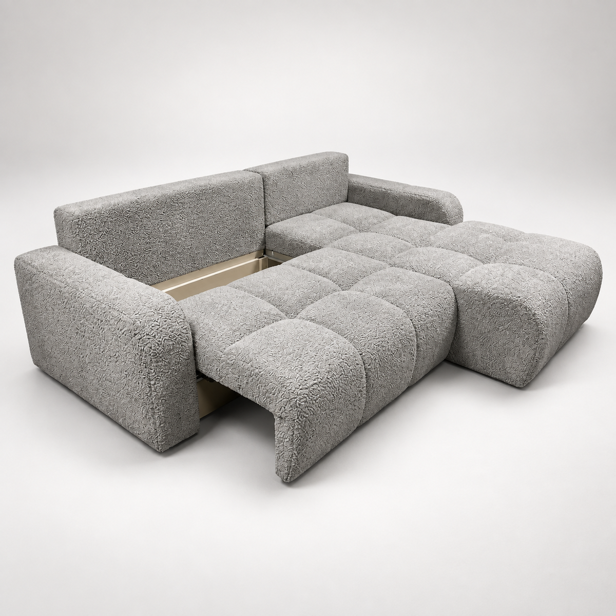 Coltar Extensibil Kyoto, 5 Locuri, 246 Cm gri dreapta cu lada    #studio