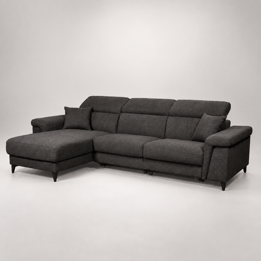 Coltar Extensibil Cu Insula Sorrento, Interschimbabil Stanga/Dreapta, 290 Cm gri inchis cu lada #variant:gri-inchis #variant:cu-lada #studio