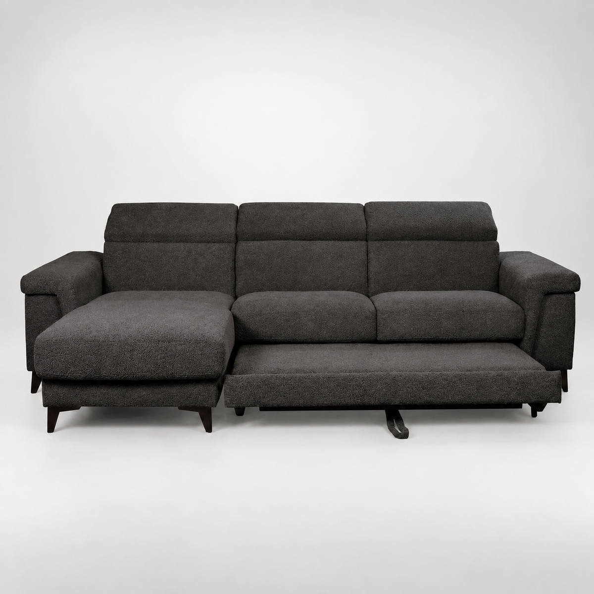 Coltar Extensibil Cu Insula Sorrento, Interschimbabil Stanga/Dreapta, 290 Cm gri inchis cu lada   #studio