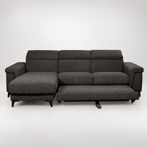 Coltar Extensibil Cu Insula Sorrento, Interschimbabil Stanga/Dreapta, 290 Cm gri inchis cu lada   #studio