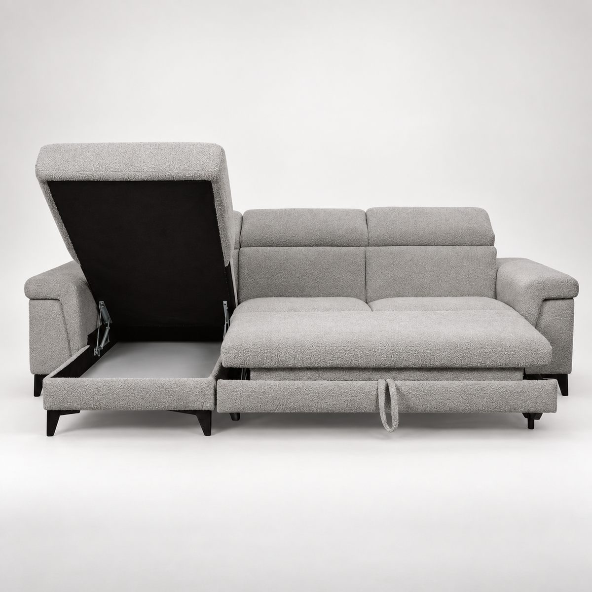 coltar-extensibil-cu-insula-sorrento-interschimbabil-stanga-dreapta-290-cm gri cu lada   #studio