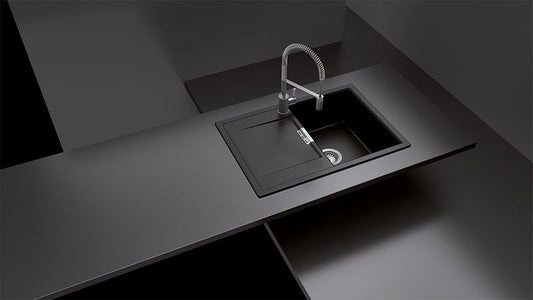 Chiuveta bucatarie Schock Mono D-100 Cristadur Puro, granit, reversibila, montare pe blat 76.5 x 51 cm