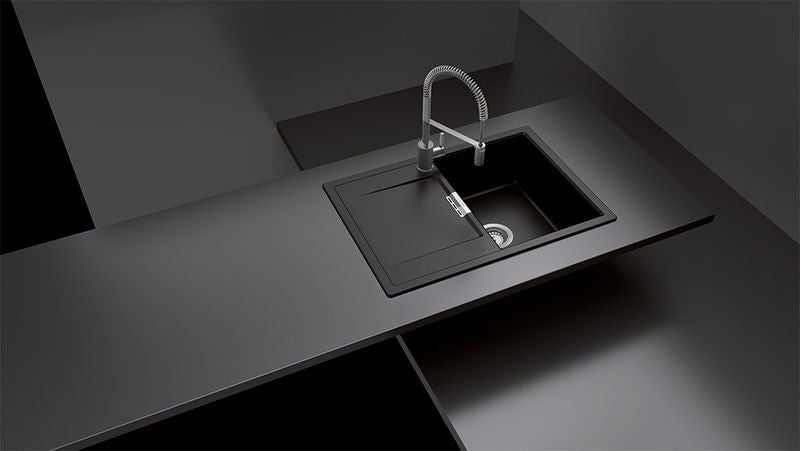 Chiuveta bucatarie Schock Mono D-100 Cristadur Puro, granit, reversibila, montare pe blat 76.5 x 51 cm