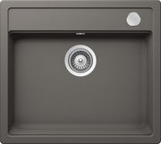 Chiuveta bucatarie Schock Mono N-100 Cristadur Silverstone cu sifon automat, granit, montare pe blat 57 x 51 cm