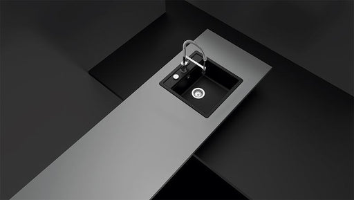 Chiuveta bucatarie Schock Mono N-100S Cristadur Puro cu sifon automat, granit, montare pe blat 49 x 51 cm