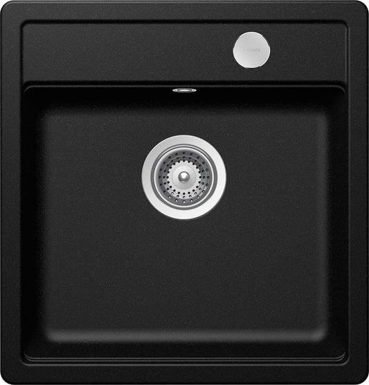 Chiuveta bucatarie Schock Mono N-100S Cristadur Magma cu sifon automat, granit, montare pe blat 49 x 51 cm