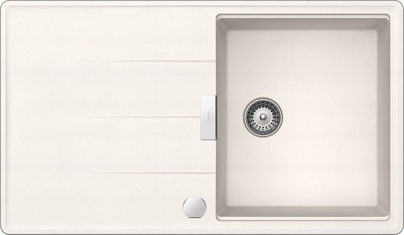 Chiuveta bucatarie Schock Tia D-100 Cristadur Polaris cu sifon automat, granit, reversibila, montare pe blat 86 x 50 cm