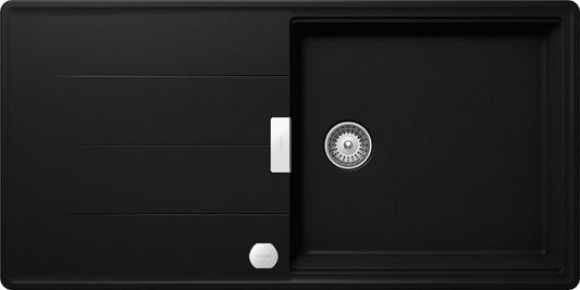 Chiuveta bucatarie Schock Tia D-100L Cristadur Puro cu sifon automat, granit, reversibila, montare pe blat 100 x 50 cm