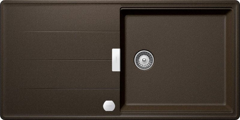 Chiuveta bucatarie Schock Tia D-100L Cristadur Bronze cu sifon automat, granit, reversibila, montare pe blat 100 x 50 cm