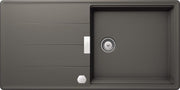 Chiuveta bucatarie Schock Tia D-100L Cristadur Silverstone cu sifon automat, reversibila, granit, montare pe blat 100 x 50 cm