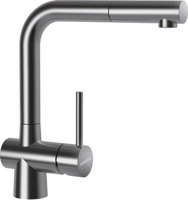Baterie bucatarie Schock Laios Inox Periat cu dus extractibil, cartus ceramic