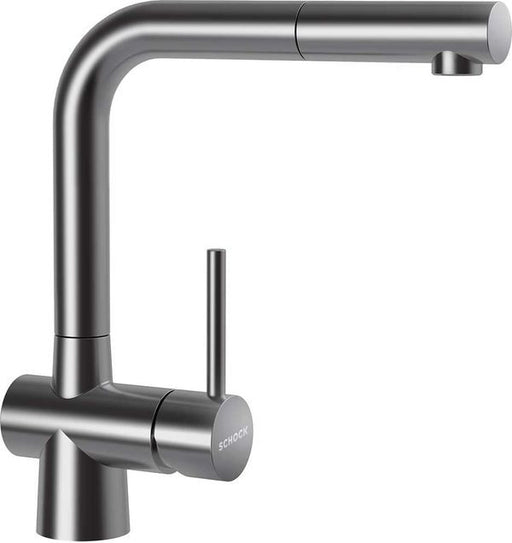 Baterie bucatarie Schock Laios Inox Periat cu dus extractibil, cartus ceramic