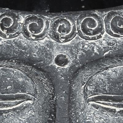 Ghiveci Cap Buddha H9 cm Gri Inchis