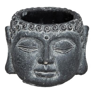 Ghiveci Cap Buddha H9 cm Gri Inchis