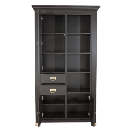 Vitrina 3 Usi Si 2 Sertare Saint Tropez, Vopsit Negru, 111 Cm