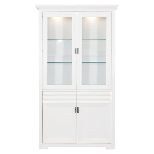 Vitrina Cu 4 Usi Si 1 Sertar Verona Bianco Alb, 112 Cm