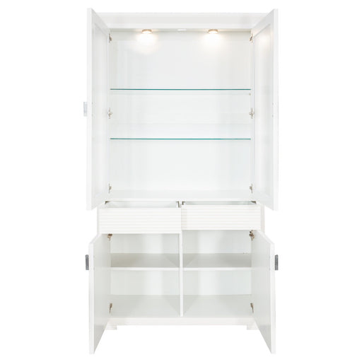 Vitrina Cu 4 Usi Si 1 Sertar Verona Bianco Alb, 112 Cm