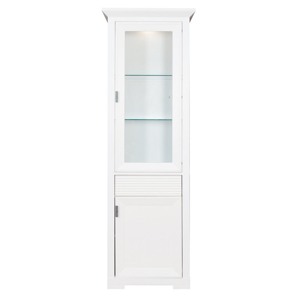 Vitrina Cu 2 Usi Si 1 Sertar Verona Bianco Alb, 65.4 Cm