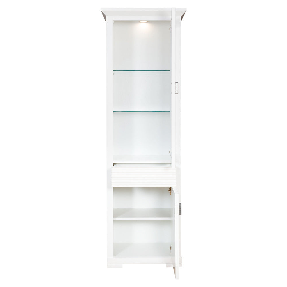 Vitrina Cu 2 Usi Si 1 Sertar Verona Bianco Alb, 65.4 Cm