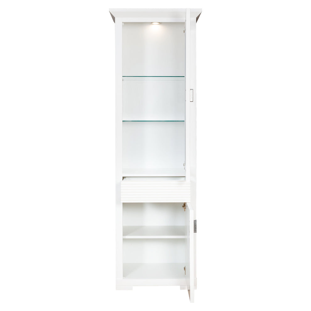 Vitrina Cu 2 Usi Si 1 Sertar Verona Bianco Alb, 65.4 Cm