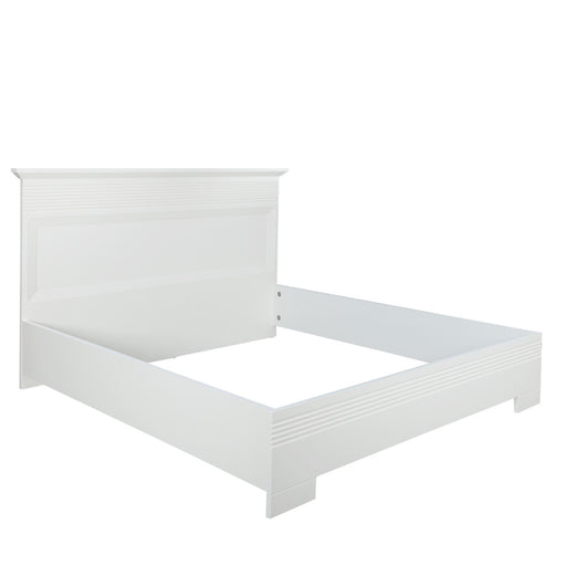 Set Dormitor Verona Bianco, Pat Cu Dimensiune saltea 160 X 200 Cm, 2 Noptiere Si Dulap