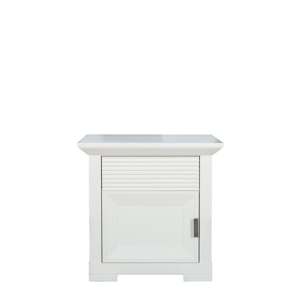 Set Dormitor Verona Bianco, Pat Cu Dimensiune saltea 160 X 200 Cm, 2 Noptiere Si Dulap