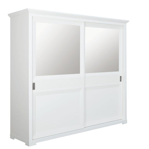 Set Dormitor Verona Bianco, Pat Cu Dimensiune saltea 160 X 200 Cm, 2 Noptiere Si Dulap